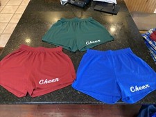 3 pair Cheer Athletic Gym Shorts Jr. size Large 50 polyester 50 cotton 3 color
