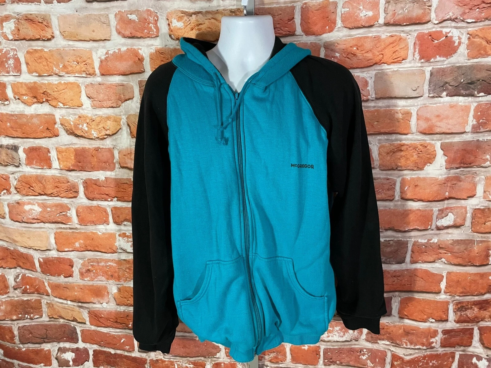 vintage 80s 90s McGregor thermal lined full zip hoodie - sz XL - grunge emo hood