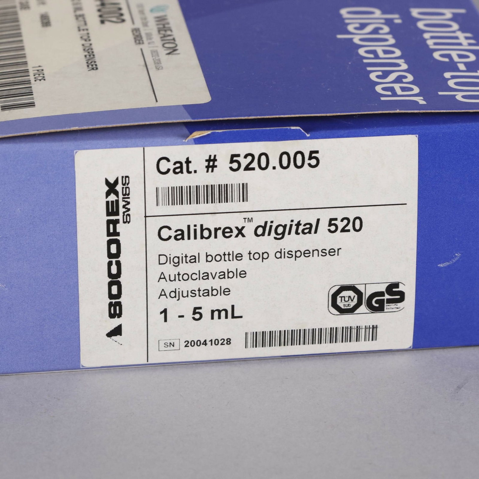 Wheaton Socorex Calibrex 520 Digital Bottle Top Dispenser 844002 eBay