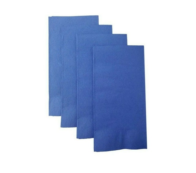Royal Blue Plain Solid Color Paper Disposable Dinner Guest Hand Towels