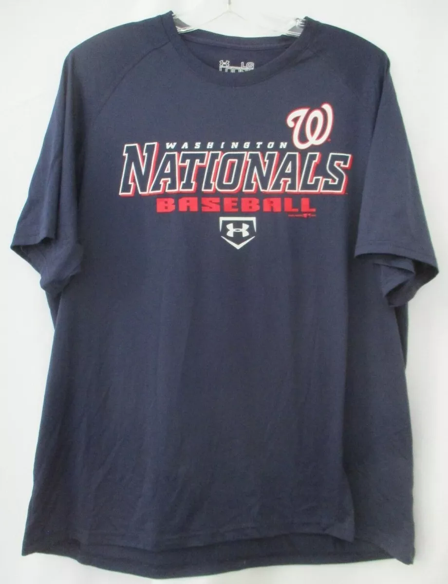 WASHINGTON NATIONALS BASEBALL UNDER ARMOUR HEAT WEAR T-SHIRT - SIZE LARGE  LOOSE