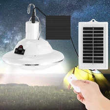 Solar Camping Lamp Rechargeable Garden Hiking Hooking Tent Light 3 Mode w/Remote