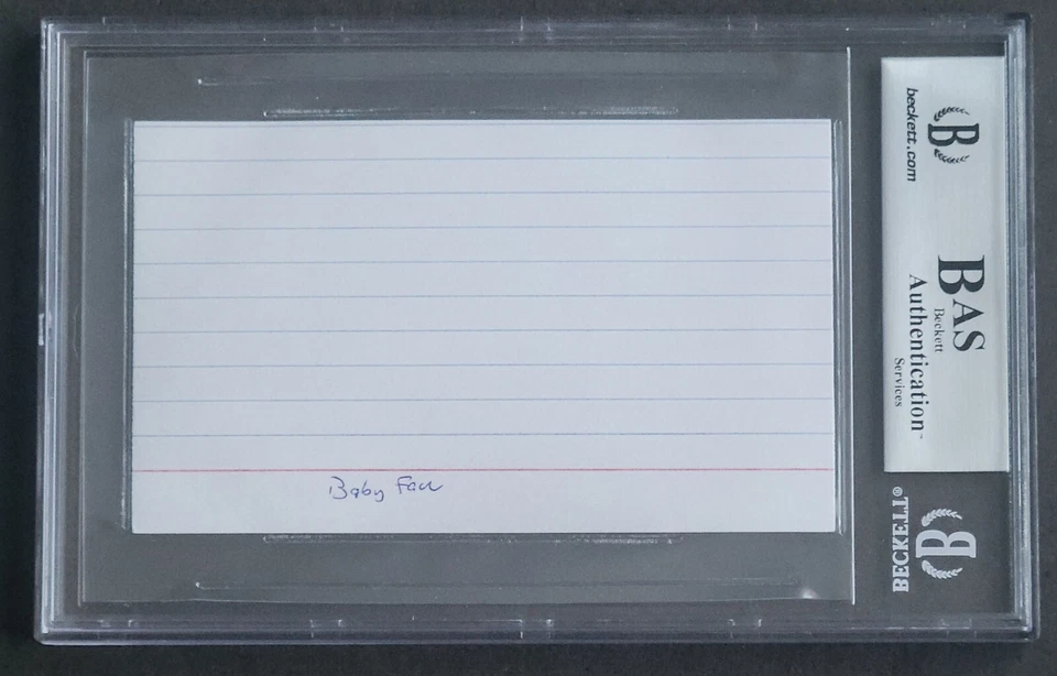 BABYFACE FIRMADO CORTE LOSA BECKETT BAS CERTIFICADO DE AUTENTICIDAD PRODUCTOR MUSICAL AUTOGRAFIADO Foto 4 de 4