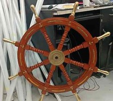 Suspension murale 36" pouces marine marine décoration murale bois laiton roue navire