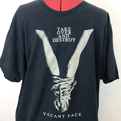 Take Over and Destroy Vacant Face Black 2XL Vintage TShirt Rock Concert