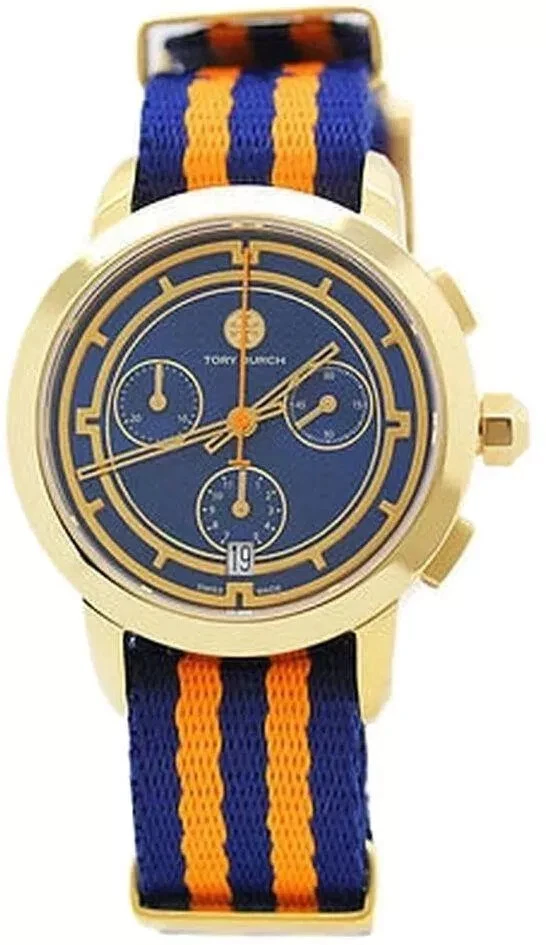 ON SALE New in box Tory Burch Gold Blue Chronograph Trb1020 Watch