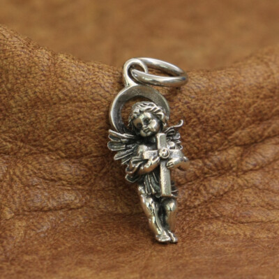 925 Sterling Silver Cross Pendant Charms Little Angel Pendant TA213A