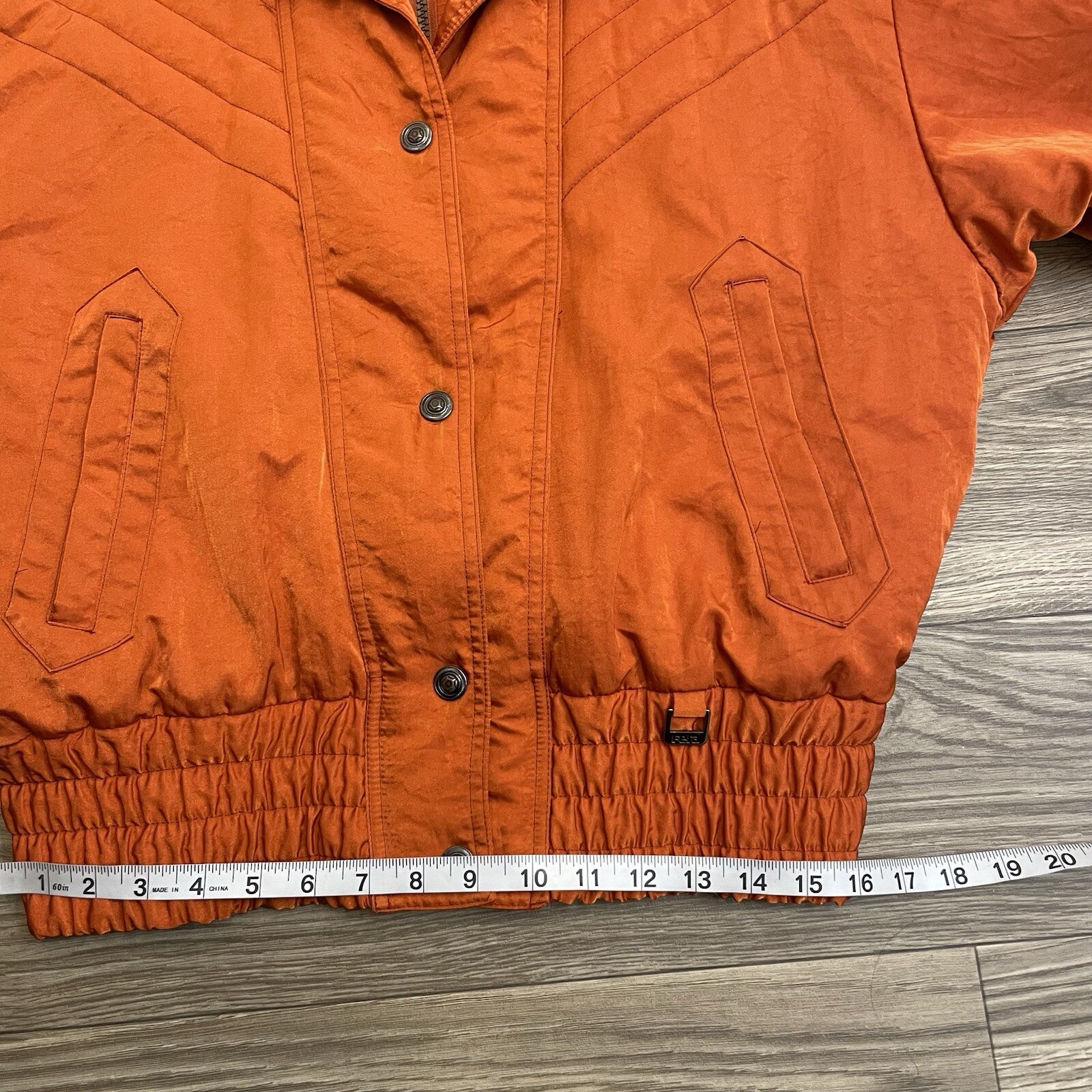 Vintage 80s FERA Orange Ski & Snow Winter Nylon Softshell Puffer Jacket sz 10