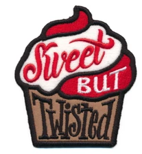 Sweet But Twisted Iron On patch cupcake steampunk rocker nerd collector girls