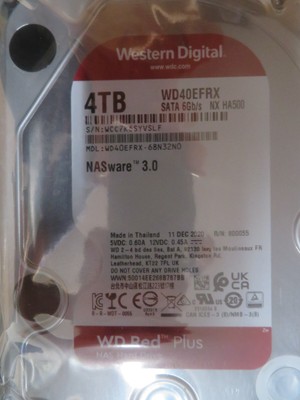 5 Stk. Western Digital WD Red Plus 4TB , SATA III , NAS , CMR , WD40EFRX