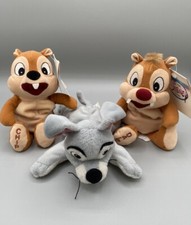Disney Bean Bag Plush Lot Includes Chip  Dale and Tramp 