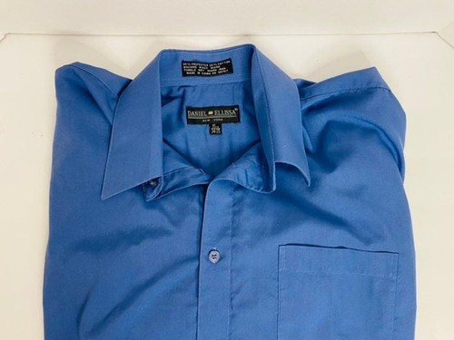 Vintage Daniel Ellissa Mens Blue Dress Shirt 15 1/2 - Picture 2 of 6