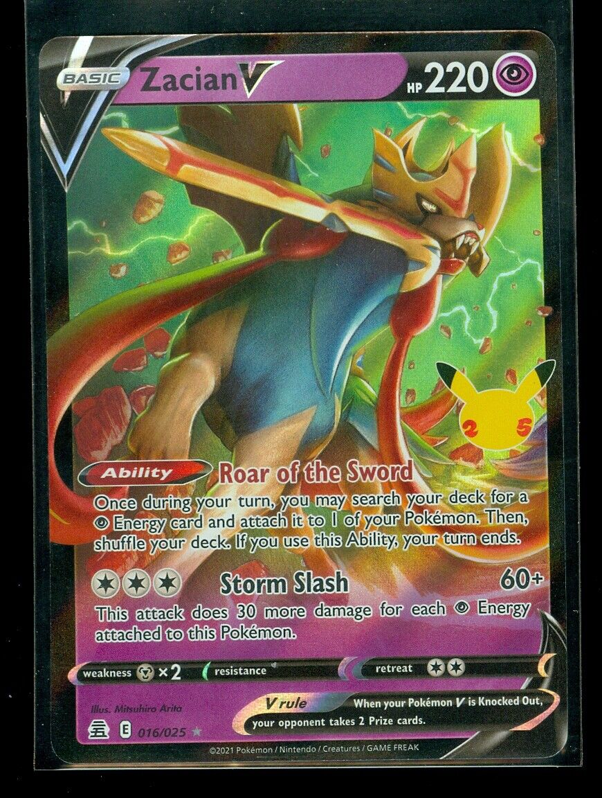 Pokemon ZACIAN V 016/025 - Celebrations - ULTRA RARE HOLO - MINT