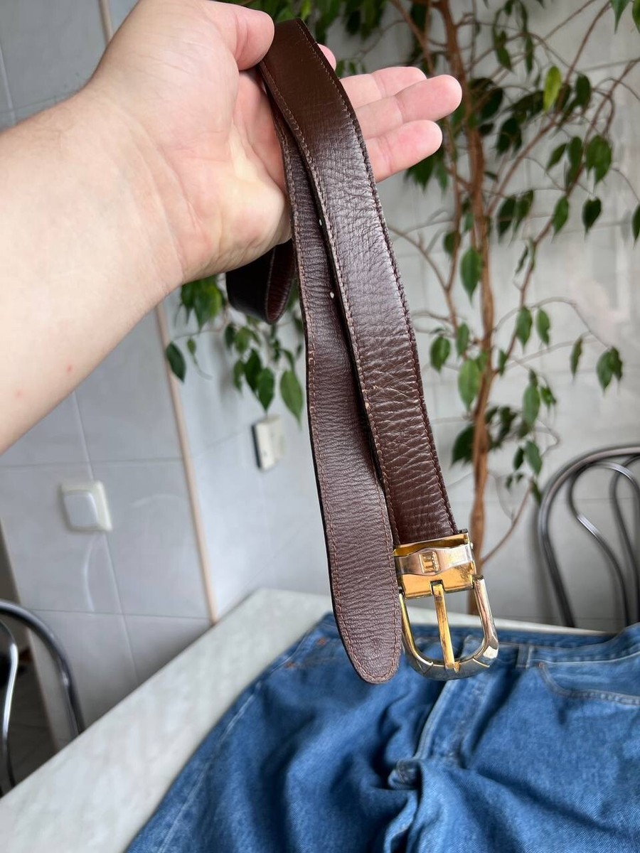 Vintage VTG Rare 90's Dunhill Buckle Leather Belt Brown | eBay