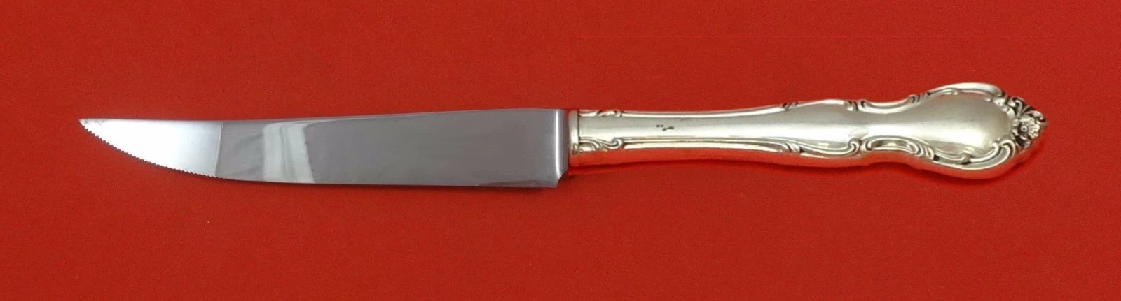 Pirouette by Alvin Sterling Silver Steak Knife Serrated HHWS Custom 8 1/2"