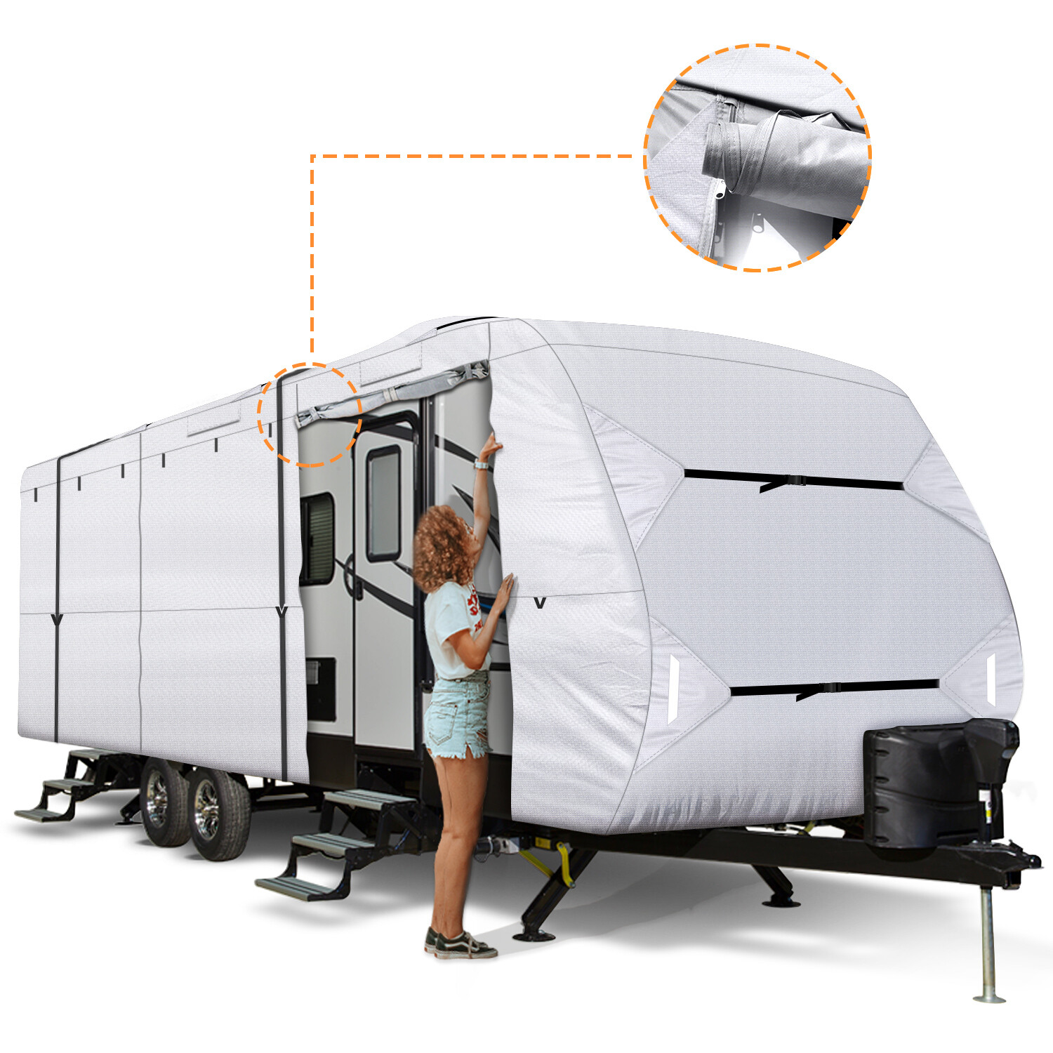 Leader Accessories 150D Ripstop Diamond Camper Travel Trailer RV Cover