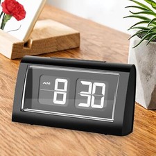 Auto Flip Digital Alarm Clock Bedside Large Display Bedroom Flip Desk Clock
