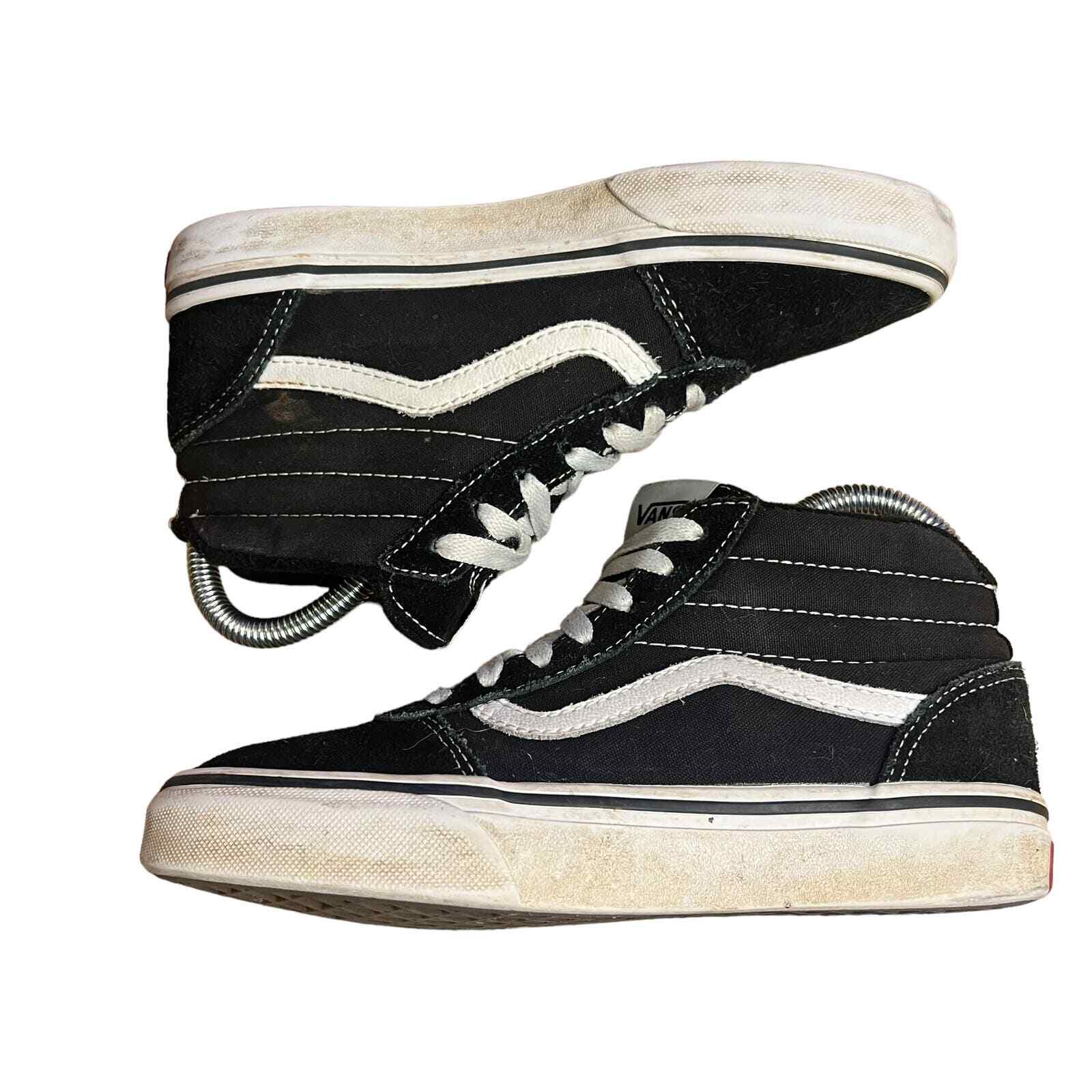 SAOLA Sneakers alte in pelle scamosciata Vans SK8 Hi bianche e nere per bambini taglia 2 5
