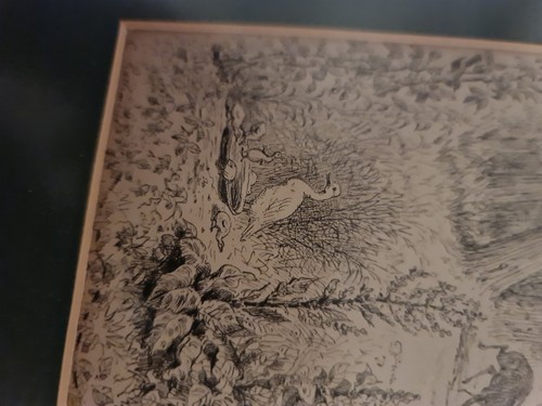 LARGE ANTIQUE FRAMED C. Rademand ARTIST DOGS RUNNING DOWN TO GET DEER AND DUCKS - Picture 6 of 8