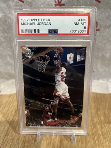 1997 UPPER DECK MICHAEL JORDAN #139 HOF CHICAGO BULLS WHITE SOX PSA 8 NM-MT GOAT