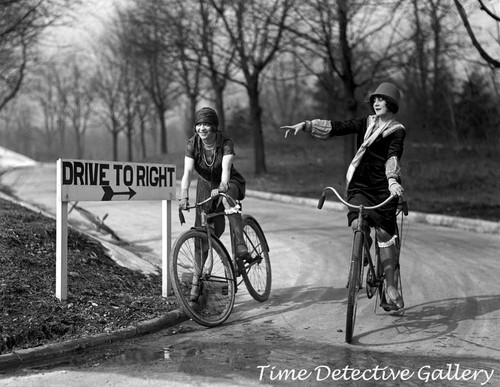 Flappers Riding Bicycles - 1925 - Vintage Photo Print