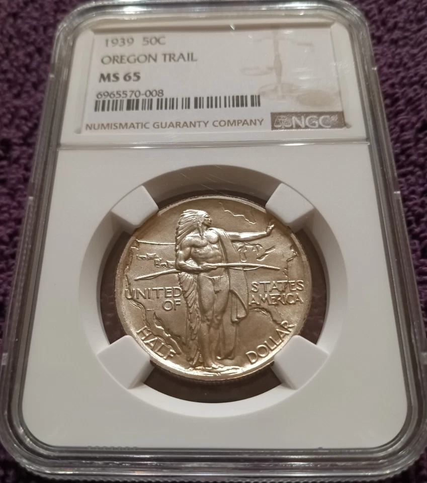1939 Oregon commemorative half dollar, NGC MS65 - Image 2 of 4