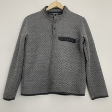 Marine Layer Womens Medium Gray Quarter Snap Diamond Quilted Pullover Jacket