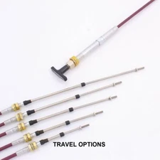 Twist to Lock Throttle Cable, 10-32 Threaded Rod, Bulkhead Hub (choose travel)