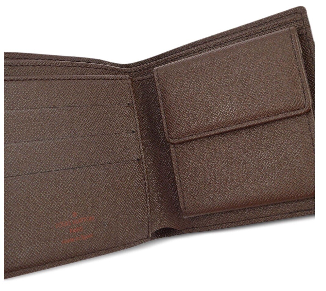 Louis Vuitton Men's Damier Ebene Bifold Wallet with Coin Pocket