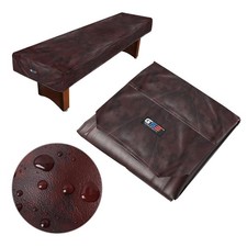 GSE Games  Sports Expert 12' Brown Heavy-Duty Leatherette Shuffleboard Table Co