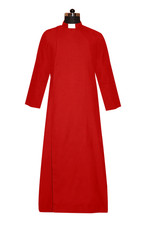 Elegant Red Anglican Cassock with Tab Collar for Church Clergy Attire
