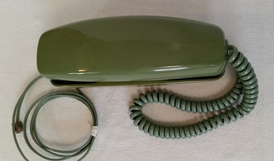 Western Electric Trimline Telephone green desk phone,  rotary dial phone, Works