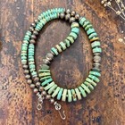 17" Heishi Turquoise Southwest Native Bench Beads Western Sterling Boho Necklace — photo 2