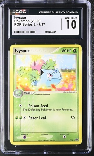 POKEMON CGC 10 GEM MINT IVYSAUR 7/17 POP SERIES 2 NINTENDO 2005