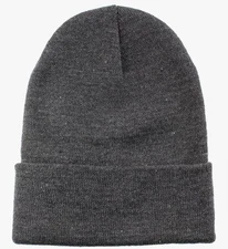 Gelante 3-Pack Dark Gray Men Women Warm Knit Cuffed Plain Beanie Hat Fits All