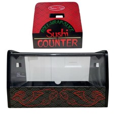 Melissa  Doug Roll, Wrap, Slice Sushi Play Counter Case Only Wood Plexiglass
