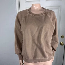Alex Mill Women's shirt Juliette Sweatshirt Cotton Brown Crew neck L/S P3-12