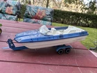 VINTAGE TONKA CLIPPER SPEEDBOAT BOAT METALLIC GLITTER BLUE W/ WINDSHIELD