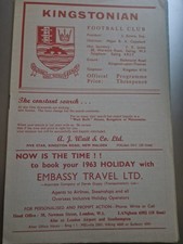 1962/63 Kingstonian v Walthamstow London Senior Cup 3rd Round 
