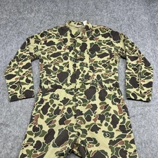Vintage Walls Coveralls Mens xl Camo Hunting Workwear Jumpsuit Zip Frog Skin