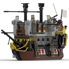 Compatible Floating Castle on Pirate's Boat Ship Model Building Toys Set