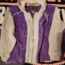 Vintage Bugleboy Original XL Unisex Purple Jean and Grey CottonCoat