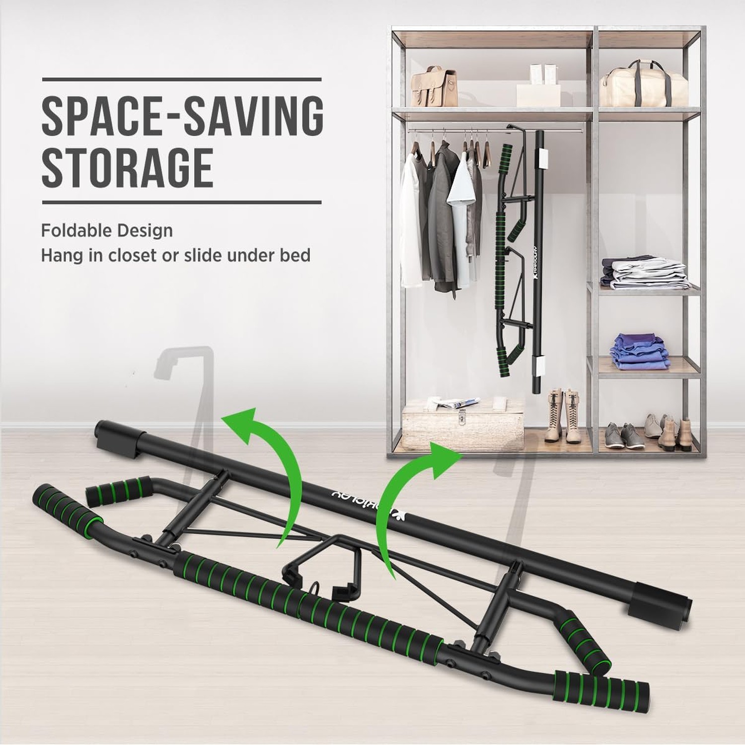 New Upgrade Pull Up Bar for Doorway - Foldable Design & Space-Saving, Upto 44...