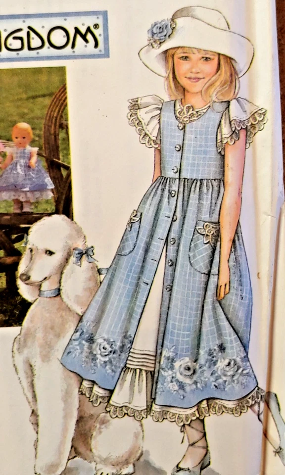 Daisy Kingdom Simplicity 7010 Child's Pinafore Dress & Doll (17”) Childs 12 & 14 - Image 2 of 4
