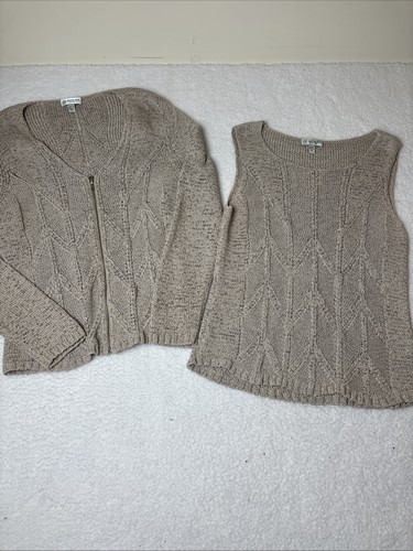 Austin Reed London NY Women's Beige Cotton Blend Stretch Sweater Set ...
