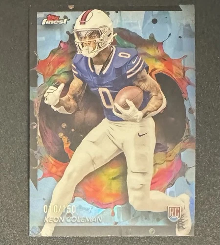 Keon Coleman 2024 Topps Finest ROOKIE Rare Blue Refractor /150 #271 - Buffalo