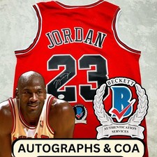 BECKETT Michael Jordan signed Jersey Bulls  autograph Red MINT CONDITION 