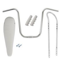 16" OG LOWRIDER WHITE BANANA SEAT W/ LOWRIDER GRIPS, SISSYBAR HADNLEBAR.