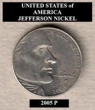 2005 P Thomas Jefferson / Ocean in View 5¢ Nickel - Actual Coin Shown *FREE S&H*