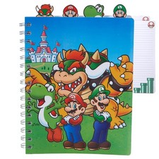Innovative Designs Super Mario Bros Tab Journal Notebook, Spiral Bound, Blue